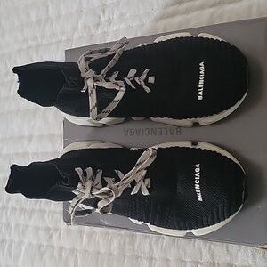 Balenciaga Kids Black and White Sneakers